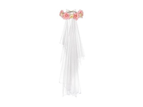Opaska Partydeco Wianek z welonem, mix, 17 cm (WIAN6) Opaska Partydeco Wianek z welonem, mix, 17 cm (WIAN6)