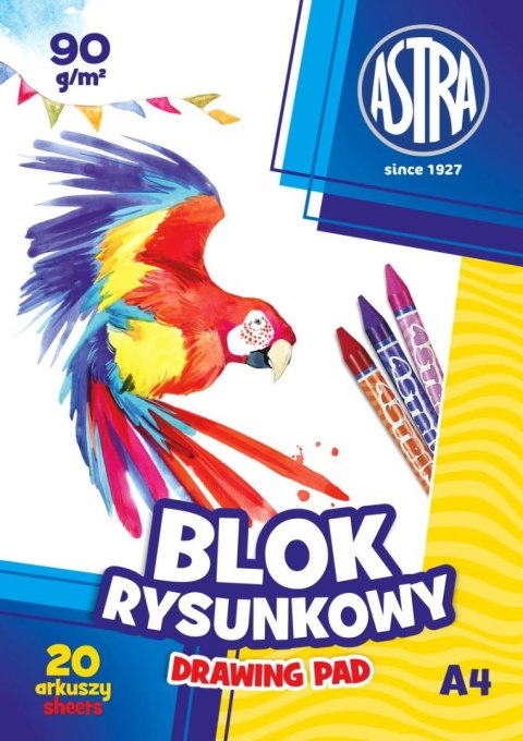 Blok rysunkowy Astra A4 biały 90g 20k (106119001) Blok rysunkowy Astra A4 biały 90g 20k (106119001)