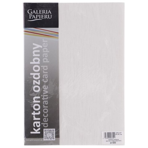 Papier ozdobny (wizytówkowy) Galeria Papieru batyst perłowa biel A4 biały 220g (204203) Papier ozdobny (wizytówkowy) Galeria Papieru batyst perłowa biel A4 biały 220g (204203)