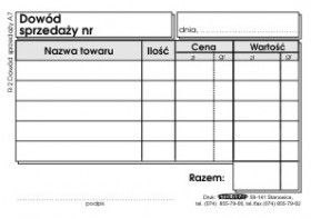 Druk samokopiujący Stolgraf dowód sprzedaży A7 A7 100k. (R2) Druk samokopiujący Stolgraf dowód sprzedaży A7 A7 100k. (R2)