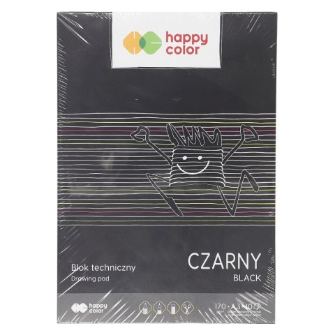Blok techniczny Happy Color A3 czarny 170g 10k (HA 3717 3040-9) Blok techniczny Happy Color A3 czarny 170g 10k (HA 3717 3040-9)