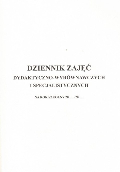 Dziennik Beta Druk Dziennik zajęć dydaktyczno-wyrównawczych i spec. A4 (DZZD-WiS) Dziennik Beta Druk Dziennik zajęć dydaktyczno-wyrównawczych i spec. A4 (DZZD-WiS)