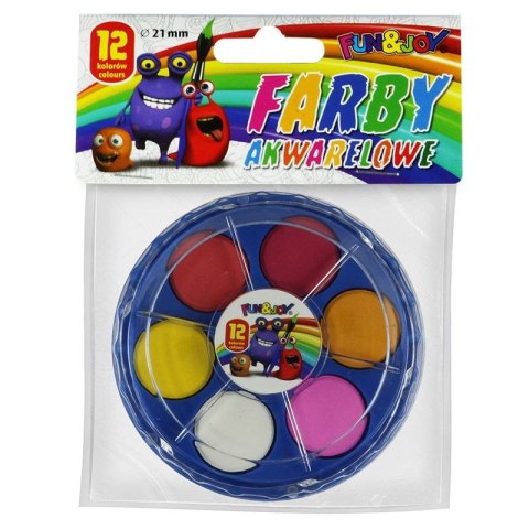 Farby akwarelowe Fun&Joy 12 kolor. (FJ-12K21PUD) Farby akwarelowe Fun&Joy 12 kolor. (FJ-12K21PUD)