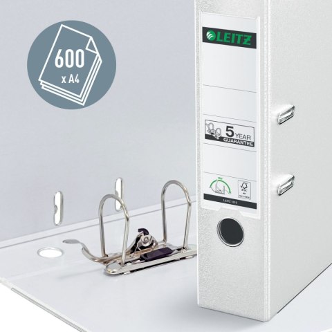 Segregator dźwigniowy Leitz A4 80mm biały (10105001) Segregator dźwigniowy Leitz A4 80mm biały (10105001)
