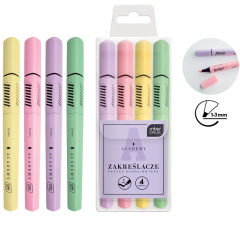 Zakreślacz Interdruk PASTEL 5902277350039, mix 1,0-3,0mm (4KOL) Zakreślacz Interdruk PASTEL 5902277350039, mix 1,0-3,0mm (4KOL)