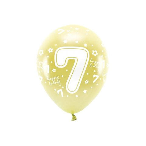 Balon gumowy Partydeco cyfra 7 (1 op. / 6 szt.) złoty 330mm (ECO33M-207-019J-6) Balon gumowy Partydeco cyfra 7 (1 op. / 6 szt.) złoty 330mm (ECO33M-207-019J-6)