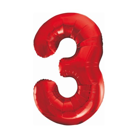 Balon foliowy Godan cyfra 3 czerwona 85cm 40cal (BCHCW3) Balon foliowy Godan cyfra 3 czerwona 85cm 40cal (BCHCW3)