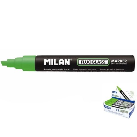 Marker specjalistyczny Milan do szyb fluo, zielony 2,0-4,0mm ścięta końcówka (591296012) Marker specjalistyczny Milan do szyb fluo, zielony 2,0-4,0mm ścięta końcówka (591296012)