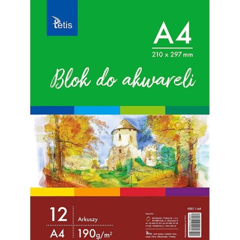 Blok artystyczny Tetis szkicownik A4 190g 12k (KB011-A4) Blok artystyczny Tetis szkicownik A4 190g 12k (KB011-A4)
