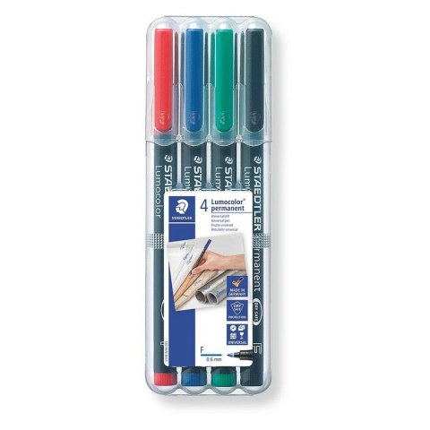 Foliopis Staedtler Lumocolor 318 0,6 mm 4 kolory w etui Foliopis Staedtler Lumocolor 318 0,6 mm 4 kolory w etui