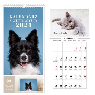 Kalendarz ścienny 5902277337962 Interdruk 220x460 motywający 220mm x 460mm (zwierzaki)
