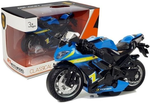 Motocykl Lean z Napędem Frykcyjnym Na Baterie Dźwiękiem 1:14 Niebieski (5971) Motocykl Lean z Napędem Frykcyjnym Na Baterie Dźwiękiem 1:14 Niebieski (5971)