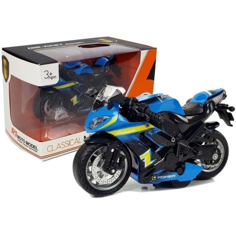 Motocykl Lean z Napędem Frykcyjnym Na Baterie Dźwiękiem 1:14 Niebieski (5971) Motocykl Lean z Napędem Frykcyjnym Na Baterie Dźwiękiem 1:14 Niebieski (5971)