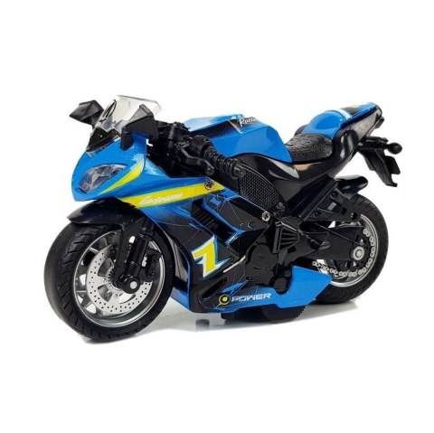 Motocykl Lean z Napędem Frykcyjnym Na Baterie Dźwiękiem 1:14 Niebieski (5971) Motocykl Lean z Napędem Frykcyjnym Na Baterie Dźwiękiem 1:14 Niebieski (5971)