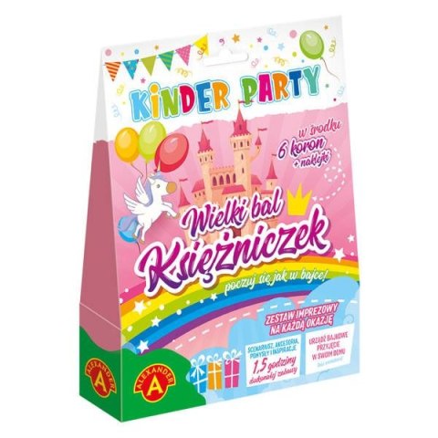 Zestaw dekoracyjny Zestaw Imprezowy KINDER PARTY Wielki Bal Księżniczek Zestaw dekoracyjny Zestaw Imprezowy KINDER PARTY Wielki Bal Księżniczek