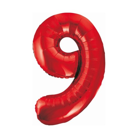 Balon foliowy Godan cyfra 9 czerwona 85cm 40cal (BCHCW9) Balon foliowy Godan cyfra 9 czerwona 85cm 40cal (BCHCW9)