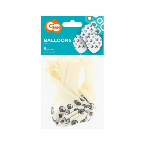 Balon gumowy Godan Piłki nożne 5 szt biały 12cal (136GZ-PIN5) Balon gumowy Godan Piłki nożne 5 szt biały 12cal (136GZ-PIN5)