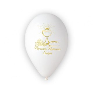 Balon gumowy Godan pierwsza komunia kielich biała 330mm 13cal (GS120/PKK/25)