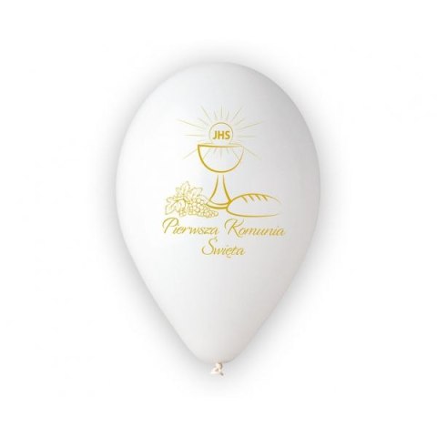 Balon gumowy Godan pierwsza komunia kielich biała 330mm 13cal (GS120/PKK/25) Balon gumowy Godan pierwsza komunia kielich biała 330mm 13cal (GS120/PKK/25)