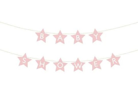 Baner Partydeco Baby shower, 290x16.5 cm, jasny różowy (GRL97-081J) Baner Partydeco Baby shower, 290x16.5 cm, jasny różowy (GRL97-081J)