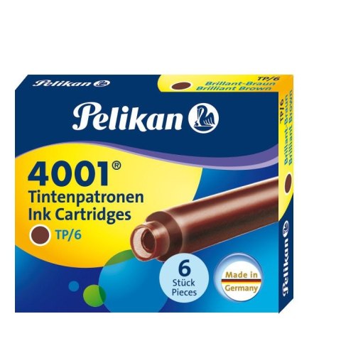 Naboje krótkie Pelikan TP/6 brązowe brązowy (311928) Naboje krótkie Pelikan TP/6 brązowe brązowy (311928)