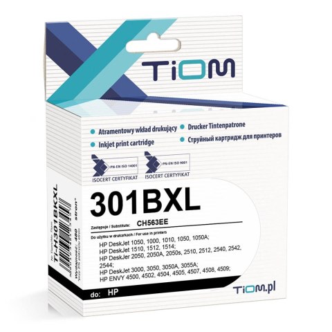 Tusz (cartridge) alternatywny Tiom Hp 301xl Ch563ee (Ti-H301BKXL) Tusz (cartridge) alternatywny Tiom Hp 301xl Ch563ee (Ti-H301BKXL)