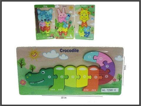 Puzzle Hipo zwierzęta 11x22cm 6 rodzajów (HPAW02) Puzzle Hipo zwierzęta 11x22cm 6 rodzajów (HPAW02)