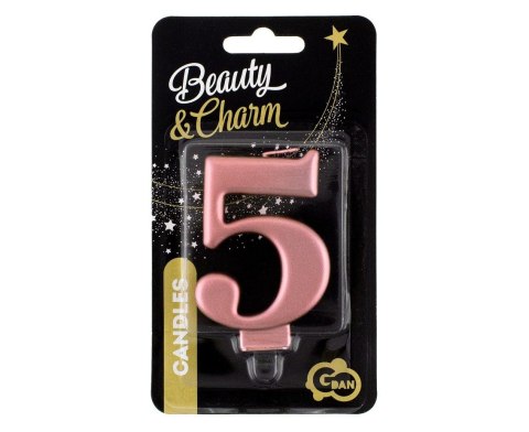 Świeczka urodzinowa Godan nr 5 różowo-złota 8 cm (PF-SCRZ5) Świeczka urodzinowa Godan nr 5 różowo-złota 8 cm (PF-SCRZ5)