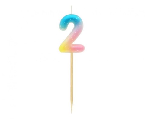 Świeczka urodzinowa Godan piker cyferka 2, ombre, pastelowa (SF-POP2) Świeczka urodzinowa Godan piker cyferka 2, ombre, pastelowa (SF-POP2)